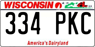 WI license plate 334PKC