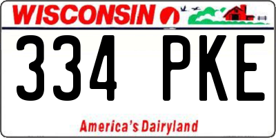 WI license plate 334PKE