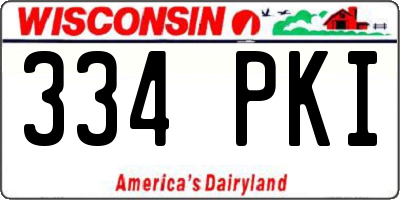 WI license plate 334PKI
