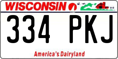 WI license plate 334PKJ