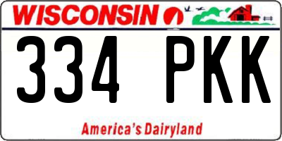 WI license plate 334PKK