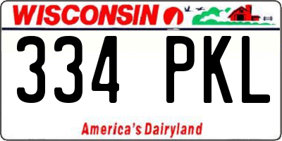 WI license plate 334PKL