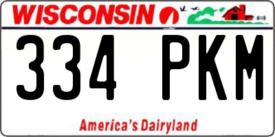 WI license plate 334PKM