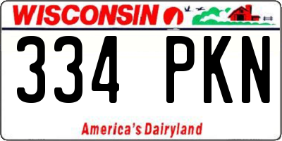 WI license plate 334PKN