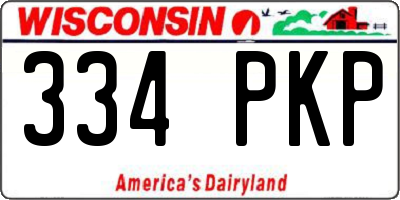 WI license plate 334PKP