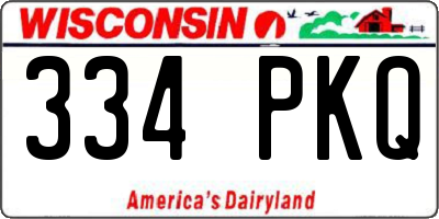 WI license plate 334PKQ
