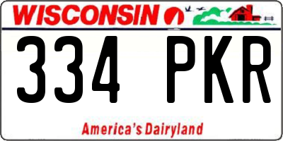 WI license plate 334PKR
