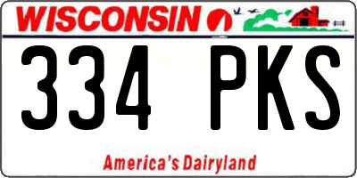 WI license plate 334PKS