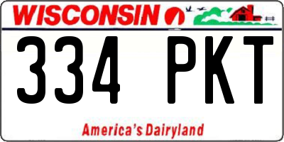 WI license plate 334PKT