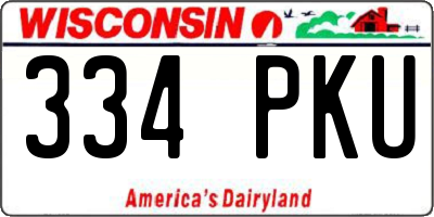 WI license plate 334PKU