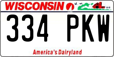 WI license plate 334PKW