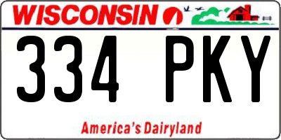 WI license plate 334PKY