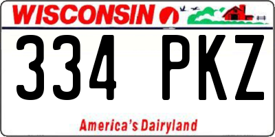 WI license plate 334PKZ