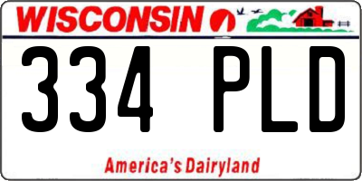WI license plate 334PLD