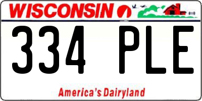 WI license plate 334PLE