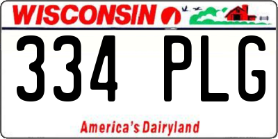 WI license plate 334PLG
