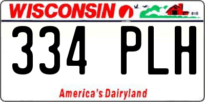 WI license plate 334PLH