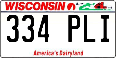 WI license plate 334PLI