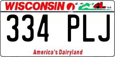 WI license plate 334PLJ