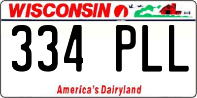 WI license plate 334PLL