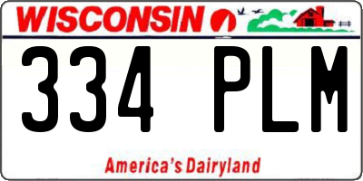 WI license plate 334PLM