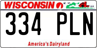 WI license plate 334PLN