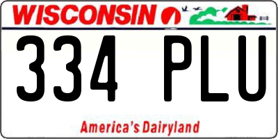 WI license plate 334PLU