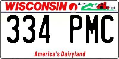 WI license plate 334PMC