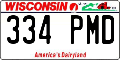 WI license plate 334PMD