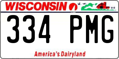 WI license plate 334PMG