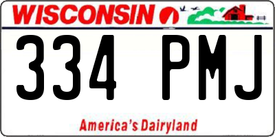 WI license plate 334PMJ