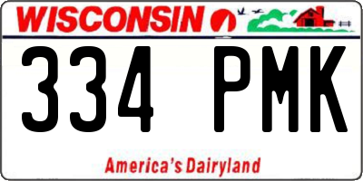 WI license plate 334PMK