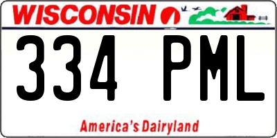 WI license plate 334PML