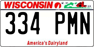 WI license plate 334PMN