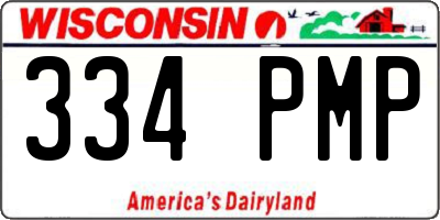 WI license plate 334PMP