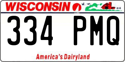 WI license plate 334PMQ