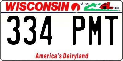 WI license plate 334PMT