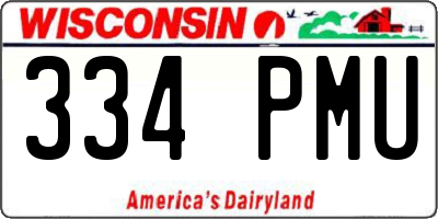 WI license plate 334PMU
