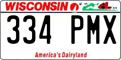 WI license plate 334PMX