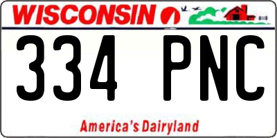 WI license plate 334PNC