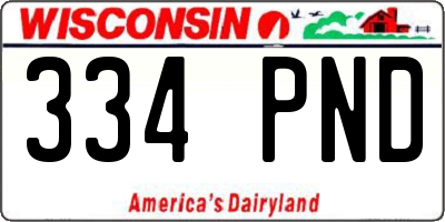 WI license plate 334PND