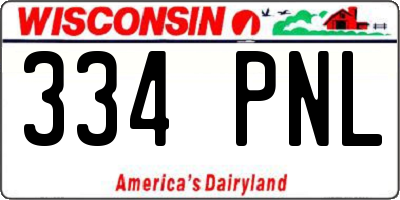WI license plate 334PNL