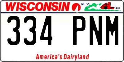 WI license plate 334PNM