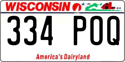 WI license plate 334POQ