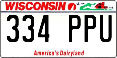 WI license plate 334PPU