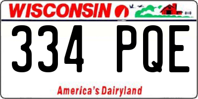 WI license plate 334PQE