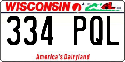 WI license plate 334PQL