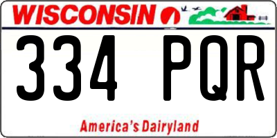 WI license plate 334PQR
