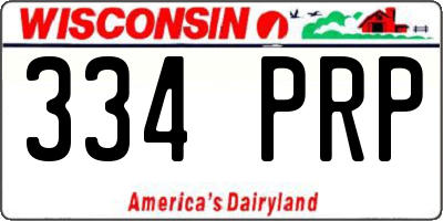 WI license plate 334PRP