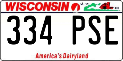 WI license plate 334PSE
